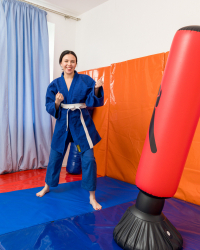 Katy turns Judo practice into playtime