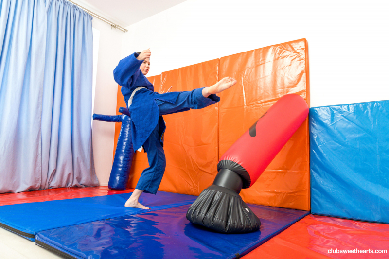 Katy turns Judo practice into playtime