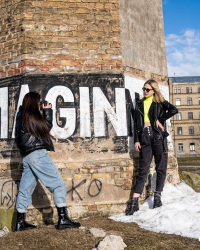 Lesbians doing a shooting