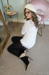 White-Minidress-Black-Opaque-Pantyhose