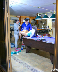 Group banging on pool table