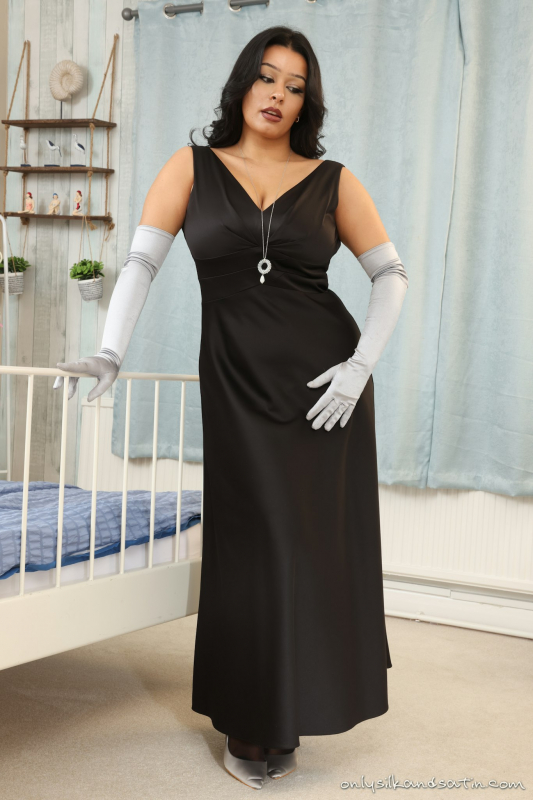 Black Evening Gown Sheer Stockings