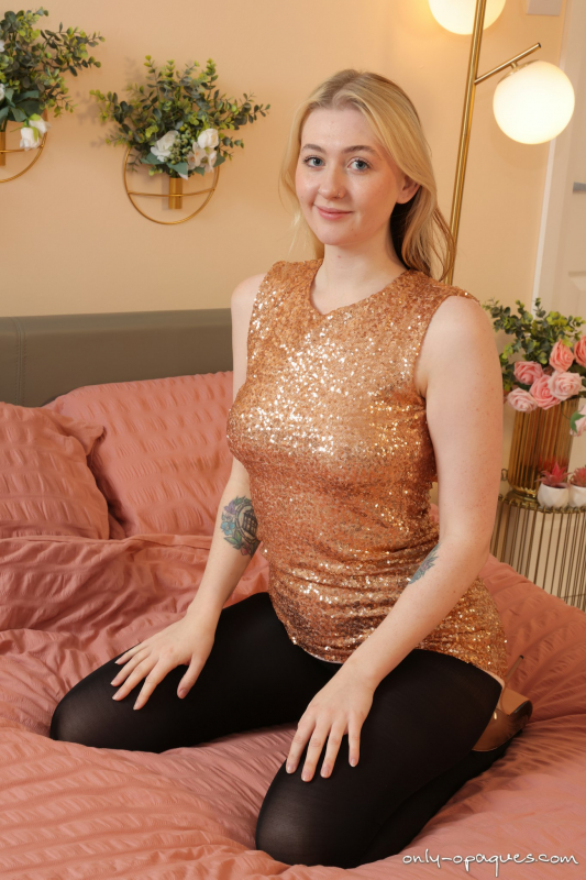 Sparkling Dress Black Opaque Pantyhose