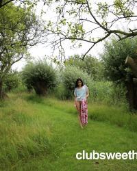 Daniella taking her Yoga Lessons outdoors