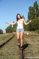 Peeing-on-a-railroad-track