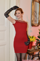 Red-Head-In-Red-Dress