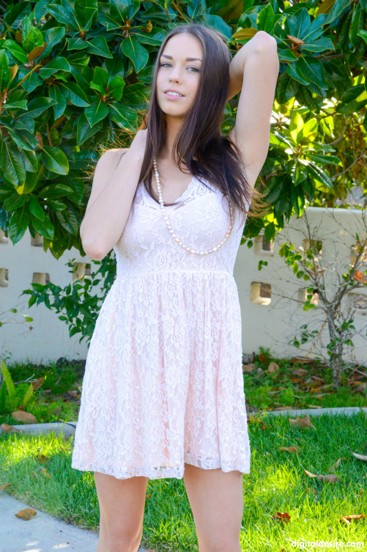 Lace dress tease with Madi Meadows