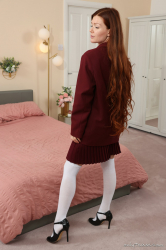 College-Uniform-Heels-Long-White-Socks
