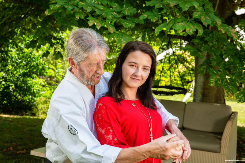 Outdoor karate practice