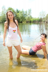 Teens-playing-with-each-other-by-the-lake