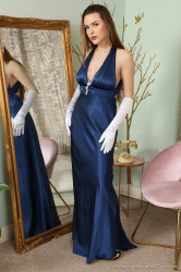 Blue-Evening-Gown-White-Stockings