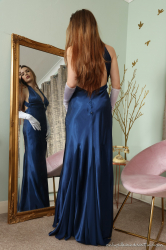 Blue-Evening-Gown-White-Stockings