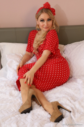 Polka-Dot-Dress-Sheer-Pantyhose