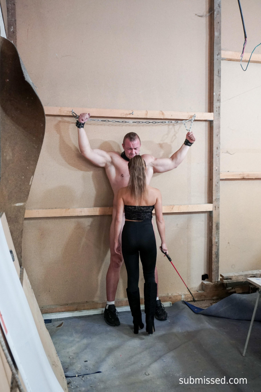 Muscular slave wanked