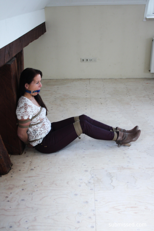 Damsel tied up ballgagged