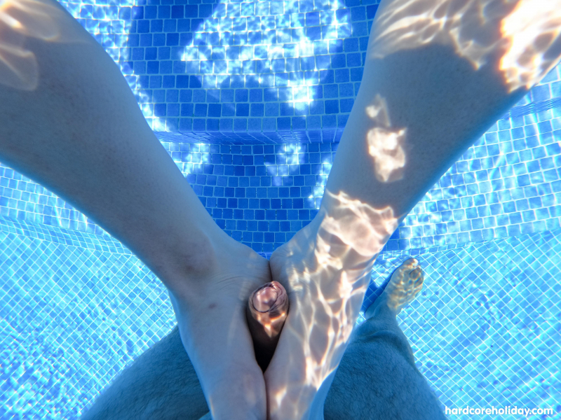 Footjob in the pool