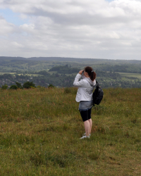 A bird watcher nabs a bird watcher