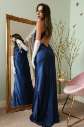 Blue-Evening-Gown-White-Stockings