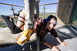 Blue-haired-Xoe-Grim-takes-KingBBC
