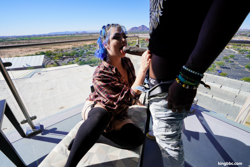 Blue haired Xoe Grim takes KingBBC